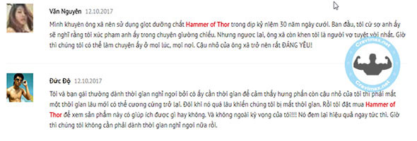 đánh giá hammer of thor từ khách hàng