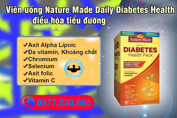 Thành phần Viên uống Nature Made Daily Diabetes Health